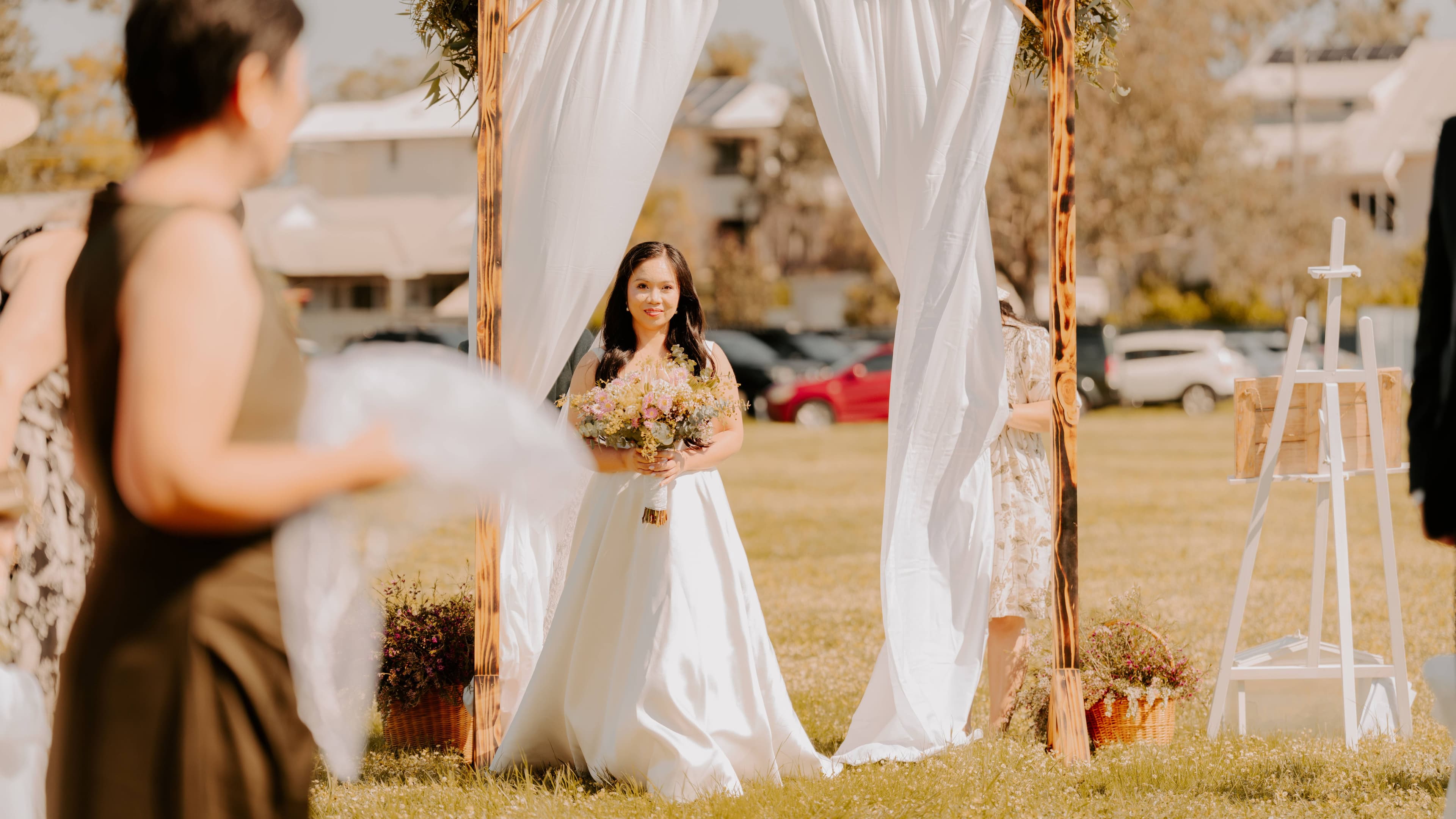 Bride walking - wedding ceremony